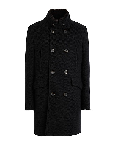 GIMO'S Coat Black 34% Wool, 22% Polyamide, 16% Acrylic, 15% Polyester, 13% Mohair wool