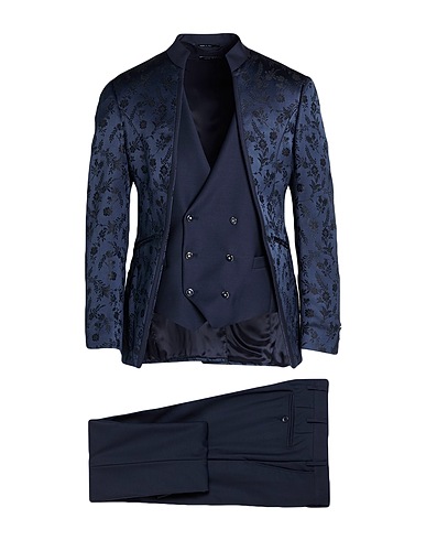LUIGI BIANCHI Mantova Suits Navy blue 60% Polyester, 40% Wool