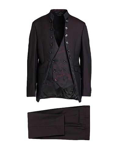 LUIGI BIANCHI Mantova Suits Burgundy 58% Polyester, 40% Virgin Wool, 2% Elastane