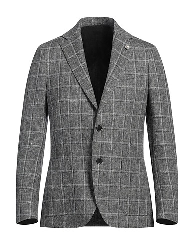 LARDINI Blazer Black 70% Wool, 30% Linen