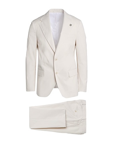 LARDINI Suits Ivory 68% Cotton, 28% Polyester, 4% Elastane