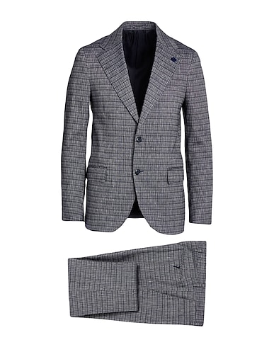 LARDINI Suits Midnight blue 54% Cotton, 30% Linen, 14% Polyamide, 2% Elastane