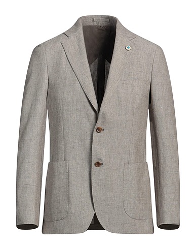 LARDINI Blazer Grey 60% Linen, 40% Wool