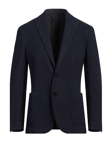 LARDINI Blazer Midnight blue 57% Wool, 42% Cotton, 1% Elastane
