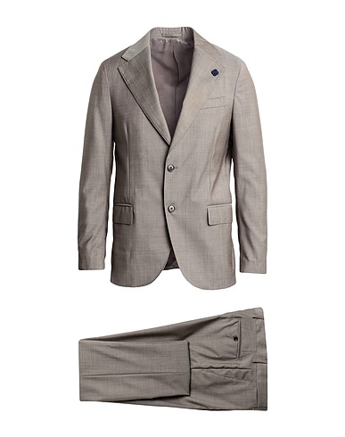 LARDINI Suits Khaki 100% Super 100s Wool