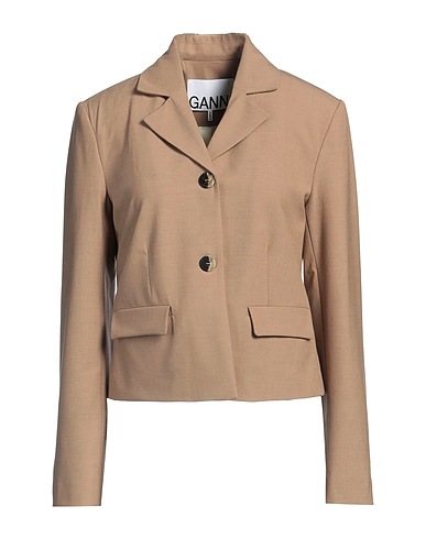 GANNI Blazer Camel 48% EcoVero™ viscose, 44% Recycled polyester, 5% Elastane, 3% Polyester