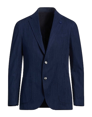 LARDINI Blazer Midnight blue 96% Cotton, 4% Elastane