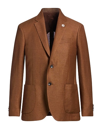 LARDINI Blazer Brown 75% Wool, 25% Linen