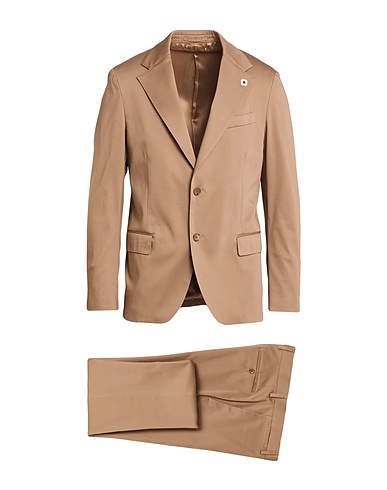 LARDINI Suits Light brown 97% Cotton, 3% Elastane