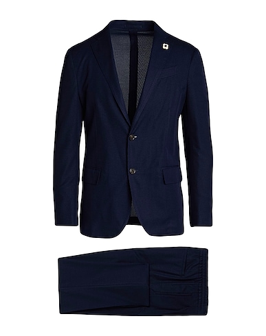 LARDINI Suits Midnight blue 95% Cotton, 5% Polyamide