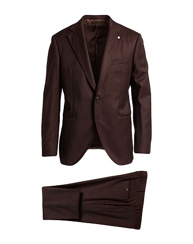 LUIGI BIANCHI Mantova Suits Chocolate brown 93% Virgin Wool, 7% Silk