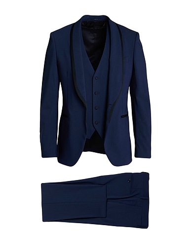 LARDINI Suits Navy blue 95% Wool, 4% Mohair wool, 1% Elastane