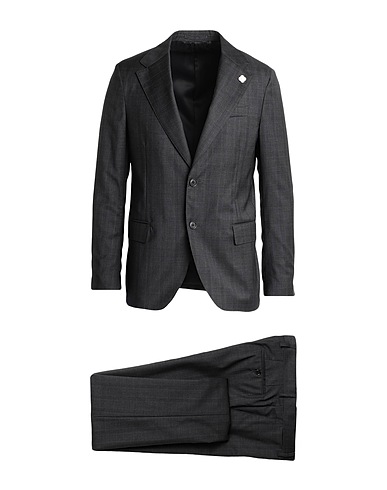 LARDINI Suits Charcoal 100% Wool