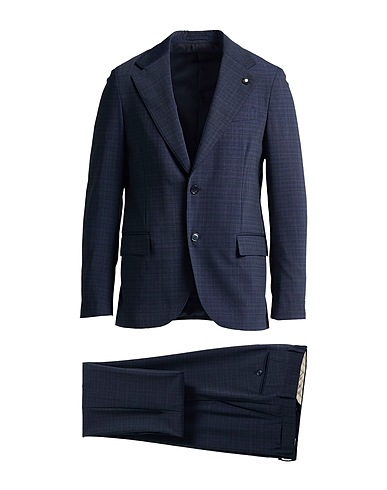 LARDINI Suits Midnight blue 53% Polyester, 43% Wool, 4% Lycra®
