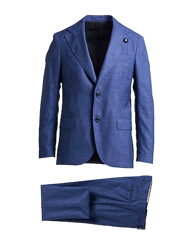 LARDINI Suits Slate blue 50% Wool, 30% Silk, 20% Linen