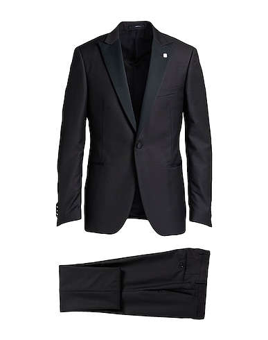 LARDINI Abito Nero 70% Lana, 20% Lana mohair, 10% Seta