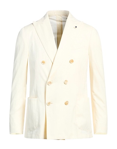 LARDINI Blazer Cream 98% Cotton, 2% Cashmere