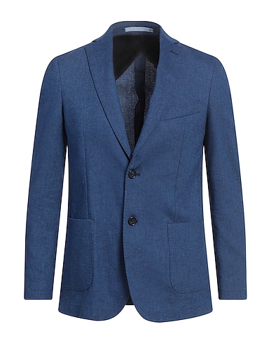 HERMAN & SONS Blazer Navy blue 51% Cotton, 49% Linen