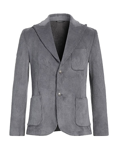GREY DANIELE ALESSANDRINI Blazer Grey 85% Polyester, 12% Polyamide, 3% Elastane