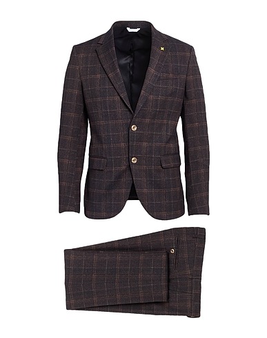 ALESSANDRO GILLES Suits Dark brown 62% Wool, 34% Viscose, 4% Elastane