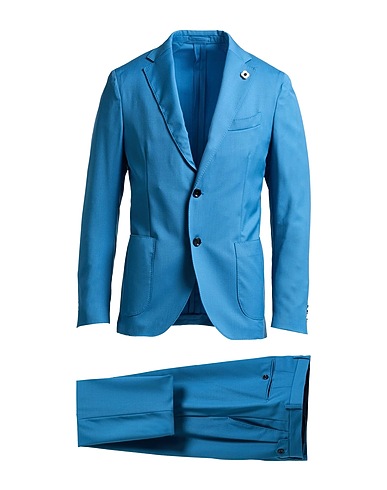 LARDINI Suits Slate blue 100% Wool
