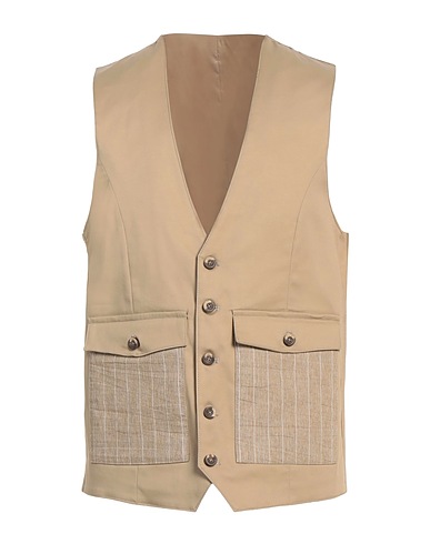 OVER/D Panciotto Beige 98% Cotone, 2% Elastan