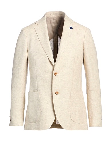 LARDINI Blazer Beige 48% Wool, 28% Linen, 24% Silk