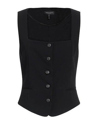 RAG & BONE Vest Black 82% Triacetate, 18% Polyester