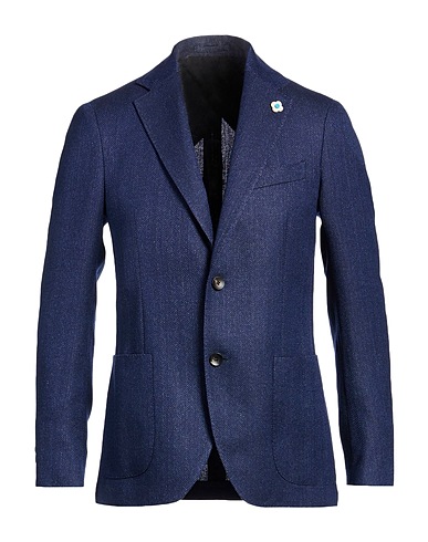 LARDINI テーラードジャケット ミッドナイトブルー ウール 50% / リネン 50%