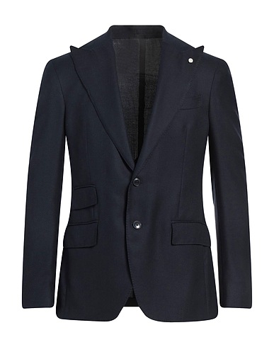 LUIGI BIANCHI Mantova Blazer Midnight blue 62% Virgin Wool, 38% Cotton