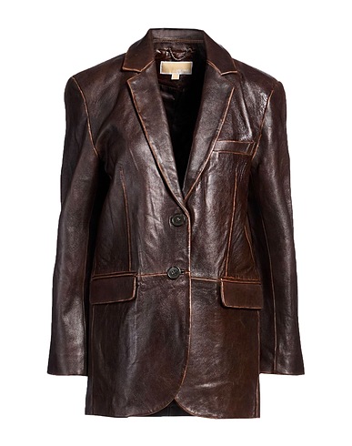 MICHAEL MICHAEL KORS Blazer Dark brown 100% Lambskin
