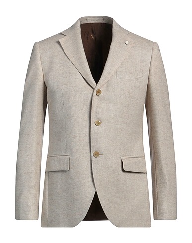 LUIGI BIANCHI Mantova Blazer Beige 58% Wool, 33% Alpaca wool, 9% Polyester