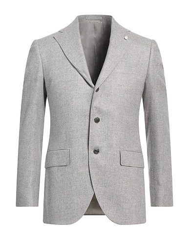 LUIGI BIANCHI Mantova Blazer Light grey 51% Silk, 49% Cashmere