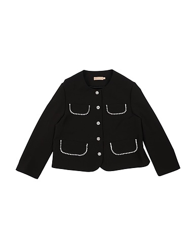 ELIE SAAB Blazer JUNIOR Black 92% Polyester, 8% Polyurethane