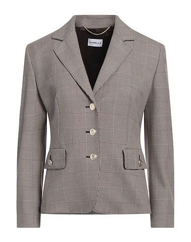 MARELLA Blazer Chocolate brown 63% Polyester, 34% Viscose, 3% Elastane