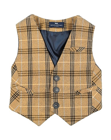 MANUELL & FRANK Waistcoat Camel 54% Cotton, 39% Polyester, 4% Other Fibres, 3% Elastane