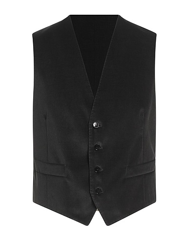 MANUEL RITZ Suit vest Black 100% Cotton