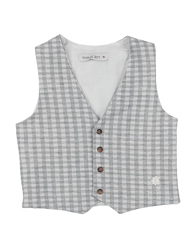 MANUEL RITZ Waistcoat Light grey 98% Polyester, 2% Elastane