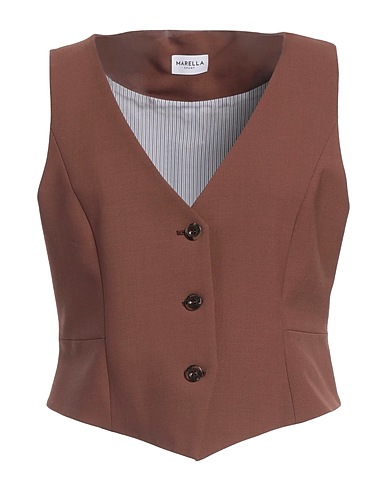 MARELLA SPORT Vest MARRONE 53% Polyester, 43% Virgin Wool, 4% Elastane