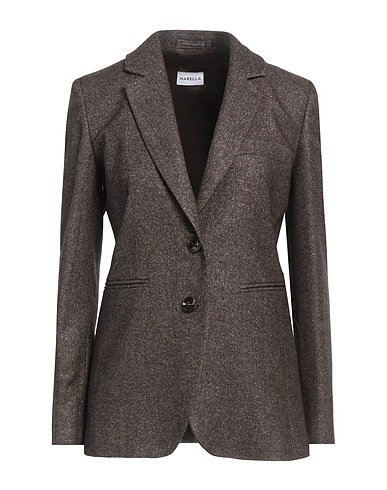 MARELLA Blazer Dark brown 36% Technical fibres, 30% Acrylic, 29% Virgin Wool, 3% Other Fibres, 2% Metallic fiber