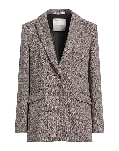 EMMA & GAIA Blazer Chocolate brown 48% Cotton, 43% Polyester, 8% Polyamide, 1% Elastane