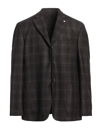 LUIGI BIANCHI Mantova Blazer Dark brown 100% Wool
