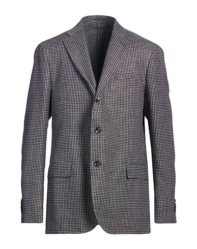 LARDINI Blazer Navy blue 53% Cotton, 36% Linen, 11% Silk