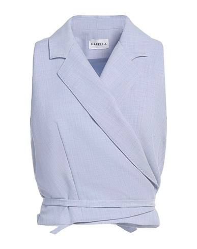 MARELLA Waistcoat Light blue 97% Polyester, 3% Elastane