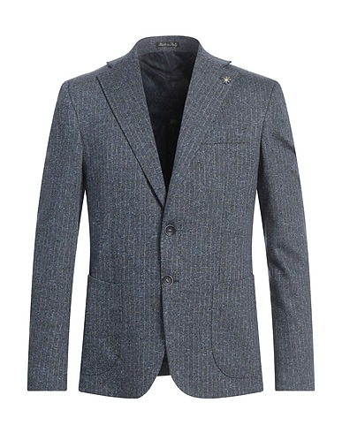 EREDI DEL DUCA Blazer Blue 30% Viscose, 29% Polyester, 26% Cotton, 8% Synthetic fibers, 7% Linen