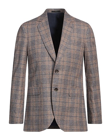PAUL SMITH Blazer Brown 38% Cotton, 35% Linen, 21% Wool, 4% Silk, 2% Polyamide