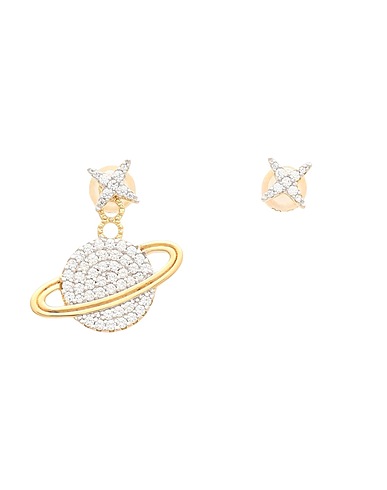 APM Monaco Earrings ASYMMETRIC PLANET 
 Gold Silver, Zircon
