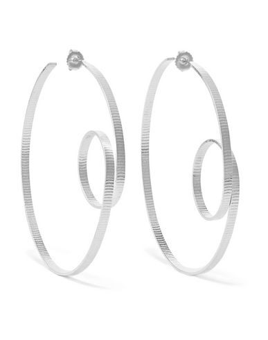 Annie Costello Brown Earrings In Silver