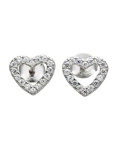 KURSHUNI Earrings Silver 925/1000 Silver, Cubic zirconia