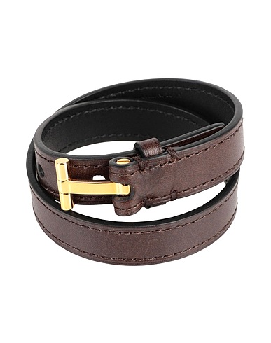 TOM FORD Bracelet Dark brown Soft Leather